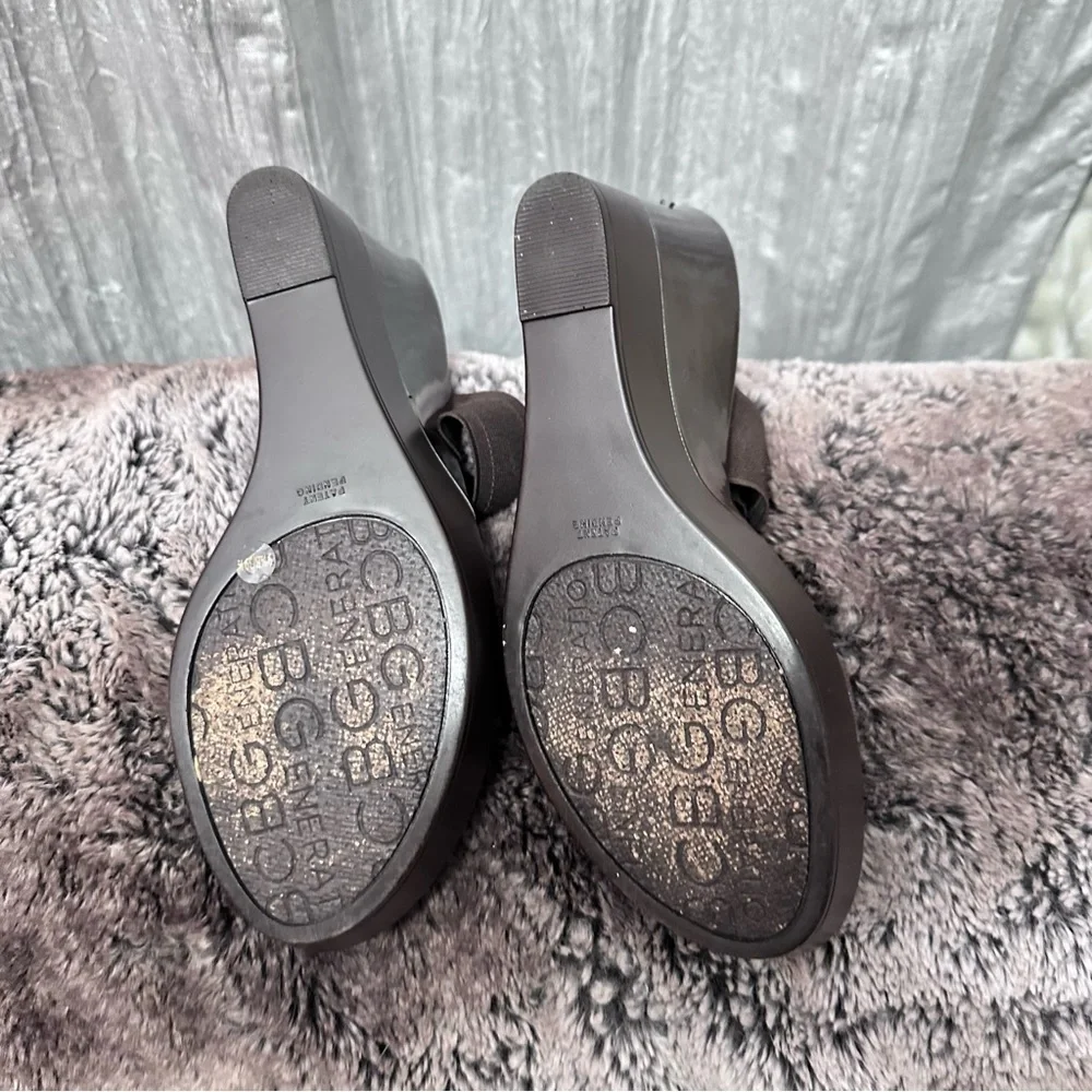 BCBGeneration Dark Brown Wedge Sandals 9.5